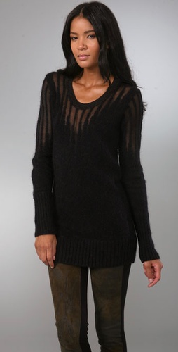 Mcq - Alexander Mcqueen Ribbed Sheer Swea