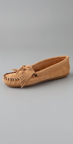 MINNETONKA Kiltie Suede Moccasin Flats
