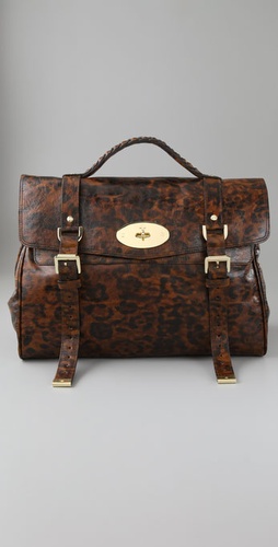 Mulberry Oversized Shiny Leopard Alexa Tote