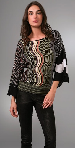 M Missoni Crew Neck Top with Slit Back