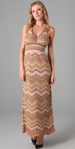 M Missoni Lurex Wave Long Halter Dress