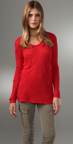 Majestic Long Sleeve U Neck Tee