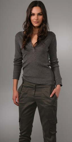 Majestic Long Sleeve Henley Top