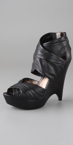 Pelle Moda Griffin Draped Wedge Sandals