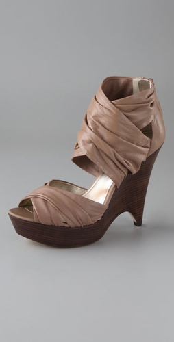 Pelle Moda Griffin Draped Wedge Sandals