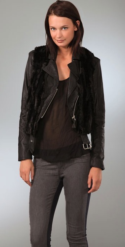 Plastic Island Cropped Faux Leather Moto 