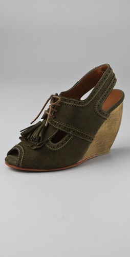 Rachel Comey Ipswich Suede Kiltie Wedge Heels