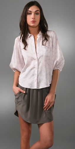 See by Chloe Balloon Sleeve Pocket Blouse