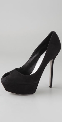 Sergio Rossi Cachet Suede Open Toe Pumps