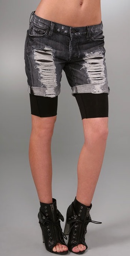 7 For All Mankind Rickie Destroyed Shorts with Stretch Lining from shopbop.com