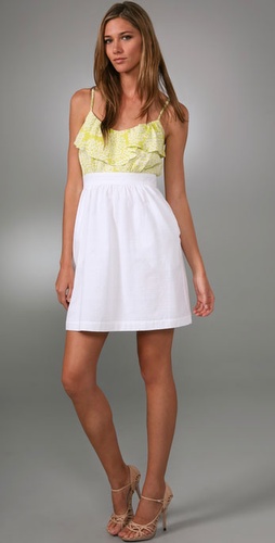 Shoshanna Combo Ruffle Dress