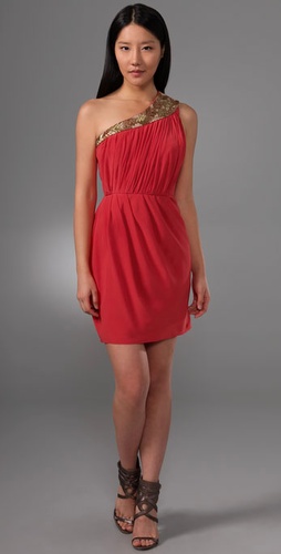 One Shoulder Draped Dress