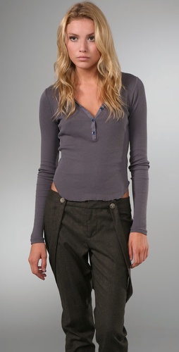 Sophomore Long Sleeve Henley Top
