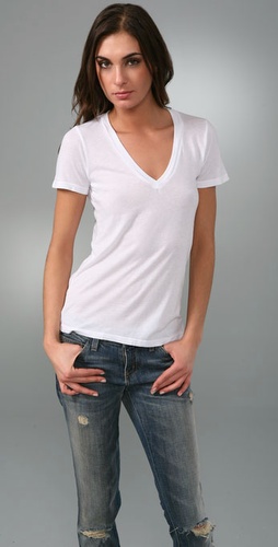 Splendid Very Light Jersey V Neck Tee