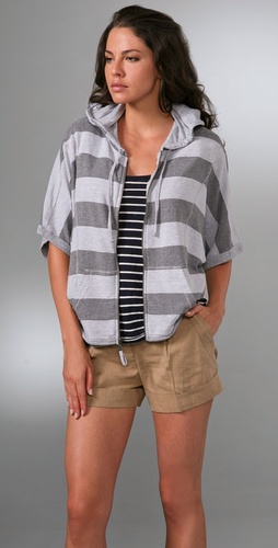 Splendid Charcoal Rugby Stripe Hoodie