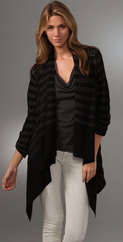 Splendid Textured Stripe Cardigan