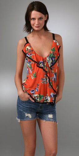 T-bags Ruffle Front Tank