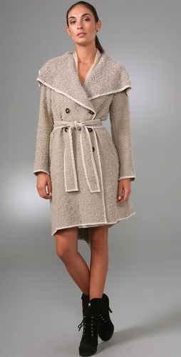 Thakoon Double Breasted Draped Collar Coat