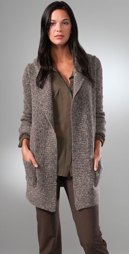 Theory Dania Long Cardigan With Big Colla