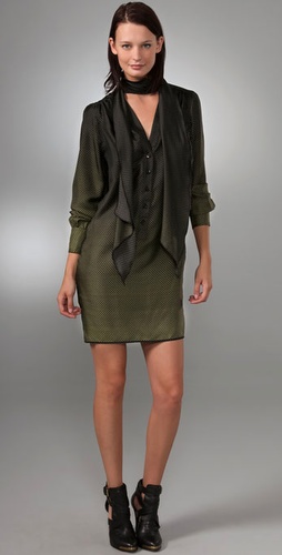 Thread Social Ombre Dot Tie Neck Dress