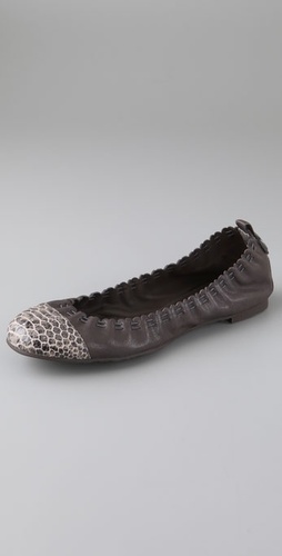 Tory Burch Abbey Snake Print Flats