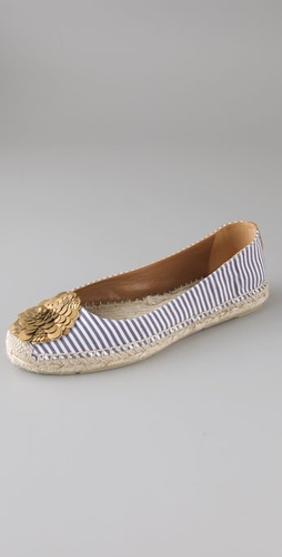 Tory Burch Espadrille Ballet Flats with Flower