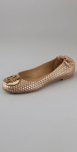 Tory Burch Reva Metallic Snake Flats