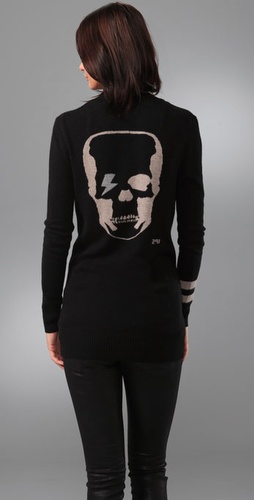 291 Skull Cashmere Boyfriend Cardigan