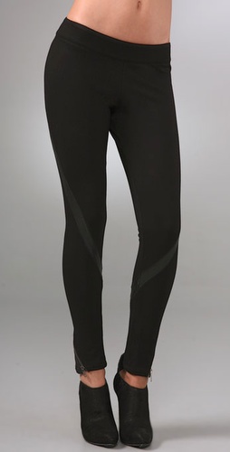 under.ligne by doo.ri Leather Detail Leggings