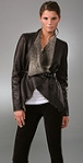 Vince Drape Front Leather Jacket