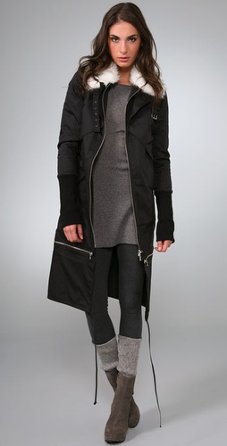 Victorialand Overlay Coat with Faux Fur Collar