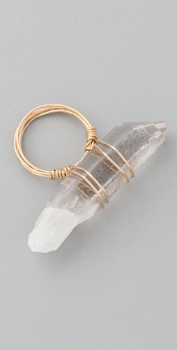 Vanessa Mooney Clear Quartz Wire Wrap Ring