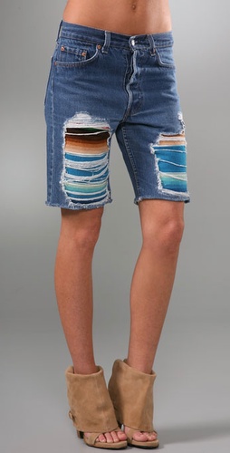 WGACA Vintage Vintage Levi's Shorts with Indian Blanket Patches