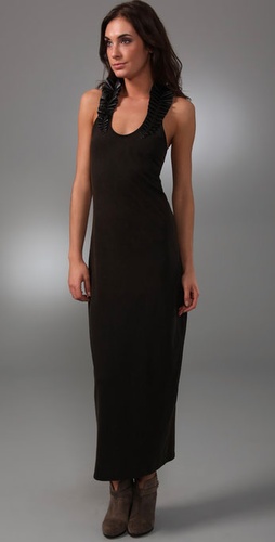 Woodford & Co Leather Ruffle Tank Dress