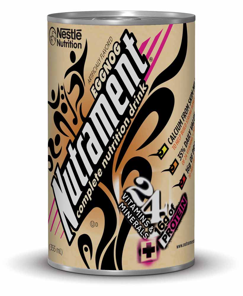 Nutrament Energy and Fitness Drink, Eggnog, 12 Ounce Cans