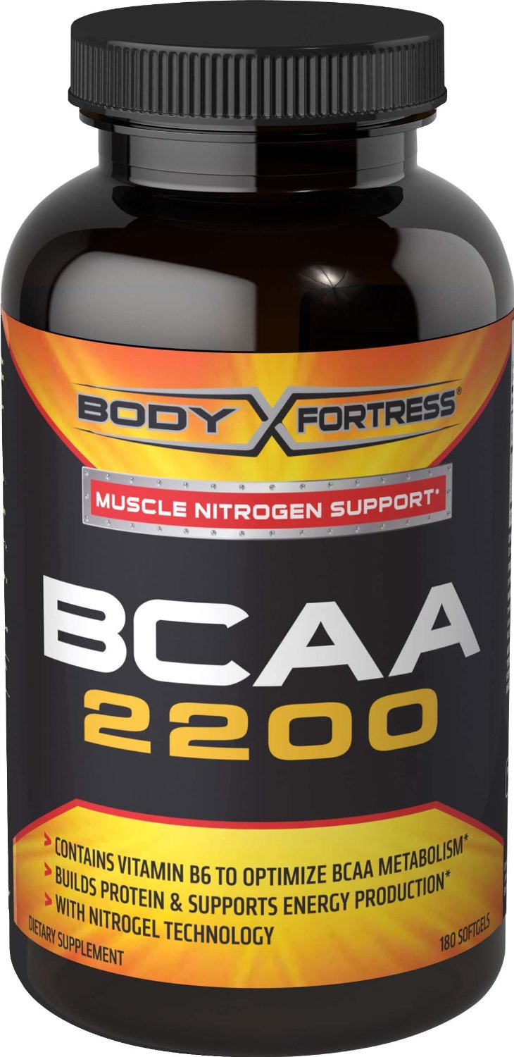 Body Fortress BCAA 2200 Softgels, 180 Count Health