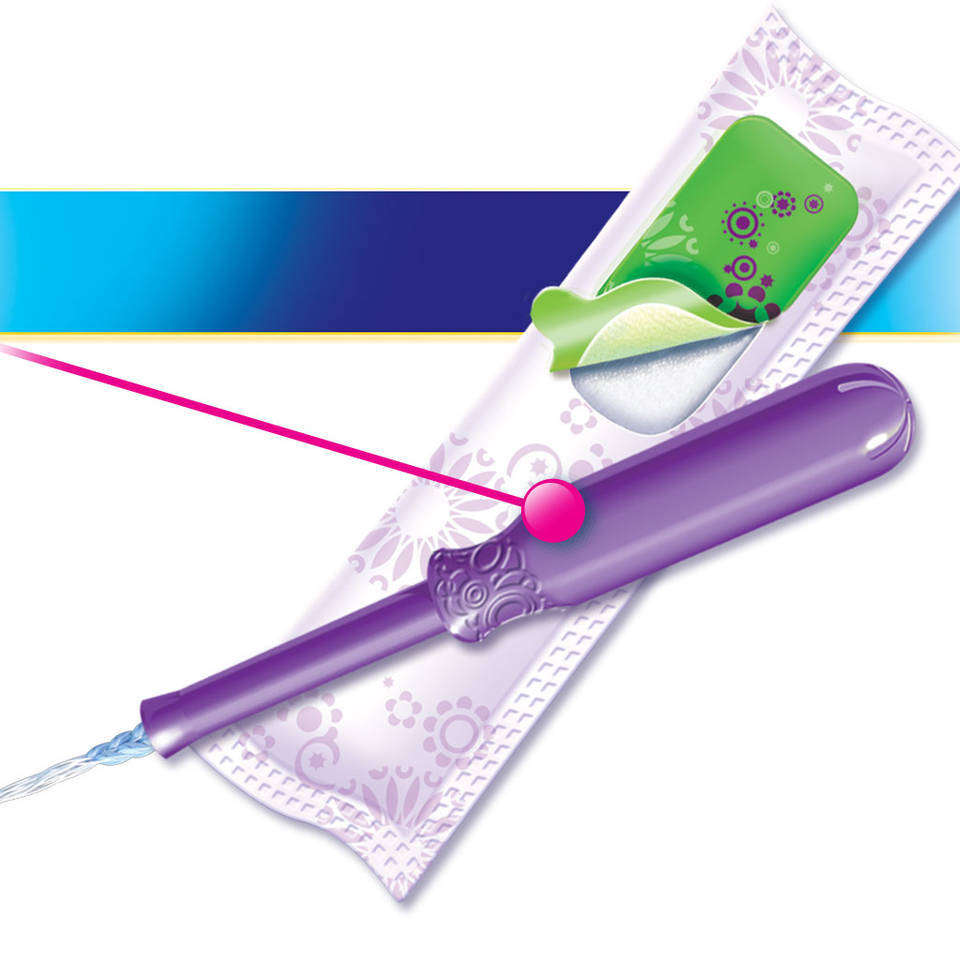 Radiant plastic Regular absorbency unscented tampons 16ct