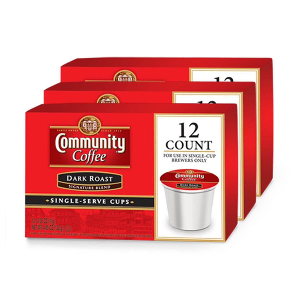 Community Coffee SingleServe Cups, Dark Roast, 36 Count