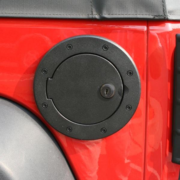 Rugged Ridge 11425.05 Black Aluminum Fuel Door Cover