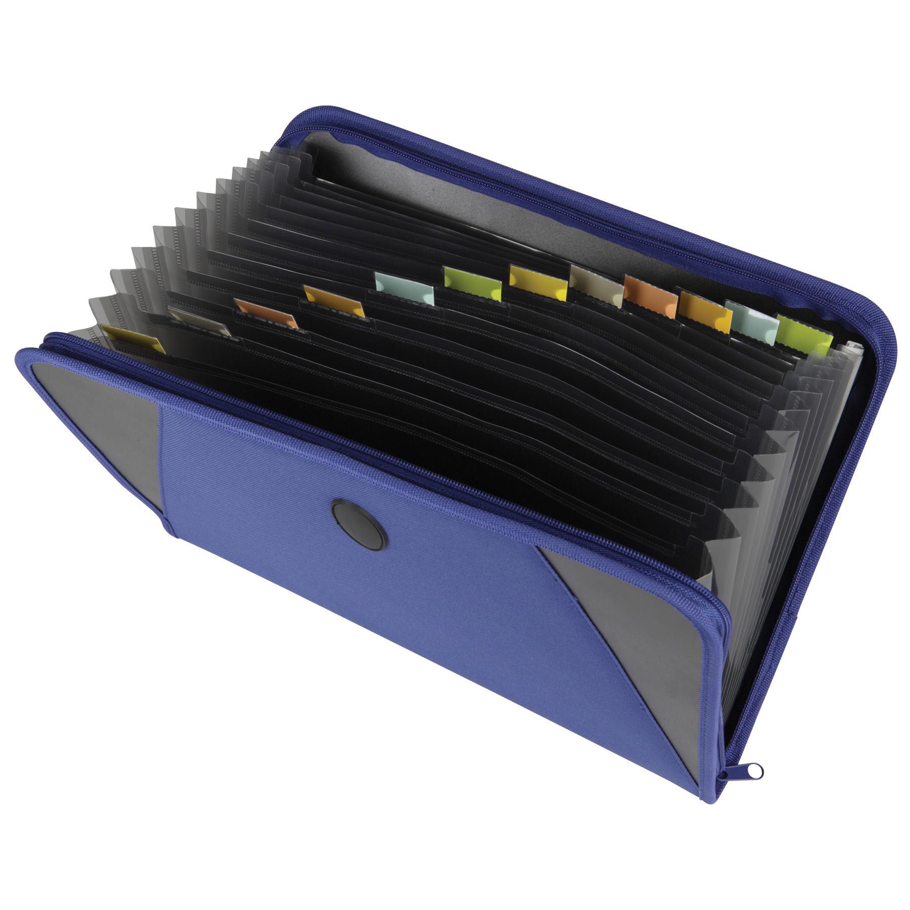 CLine 13Pocket Letter Size Ladder Expanding File, Blue