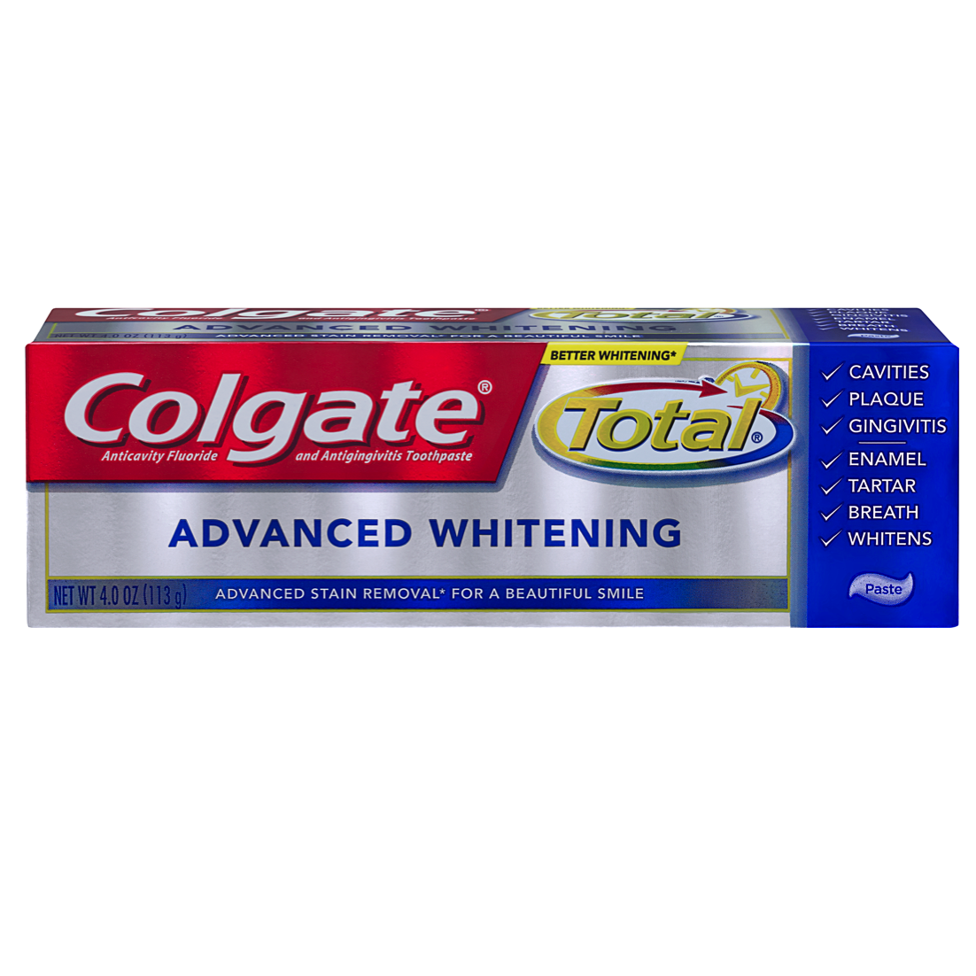 Colgate Total Advanced Whitening Toothpaste, 4 Ounce (Pack