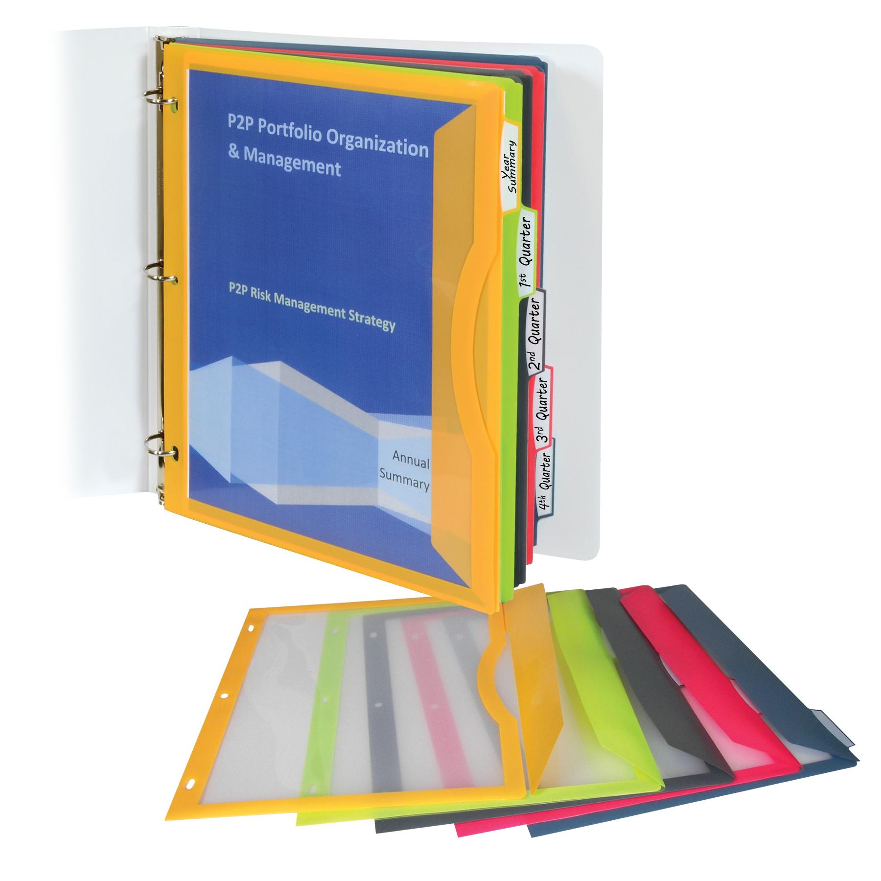 CLine Biodegradable AcidFree Poly Binder Pocket with 1 Inch Gusset, Side Loading