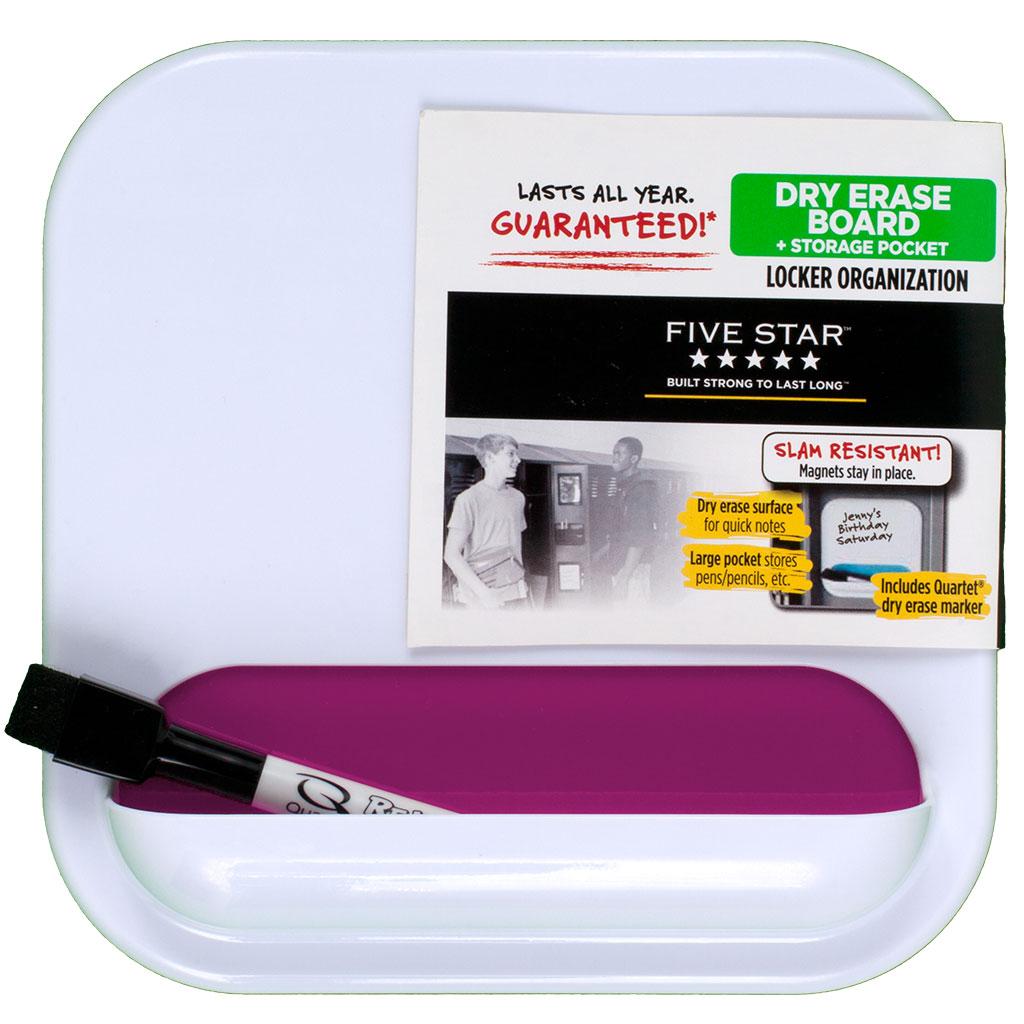 Five Star Locker Organizer, Combo Dry Erase Board and Storage Pocket, 7 x 7 Inches