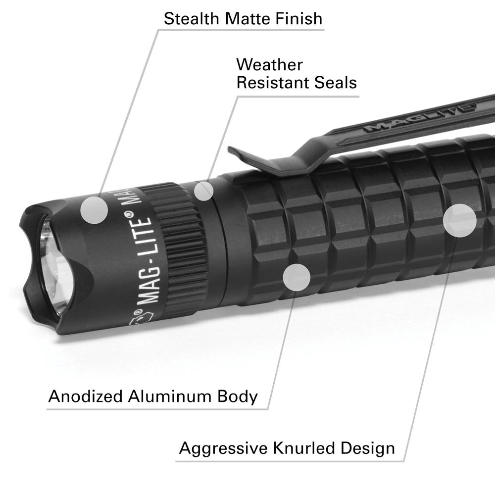 Maglite MagTac LED 2Cell CR123 Flashlight CrownedBezel, Matte