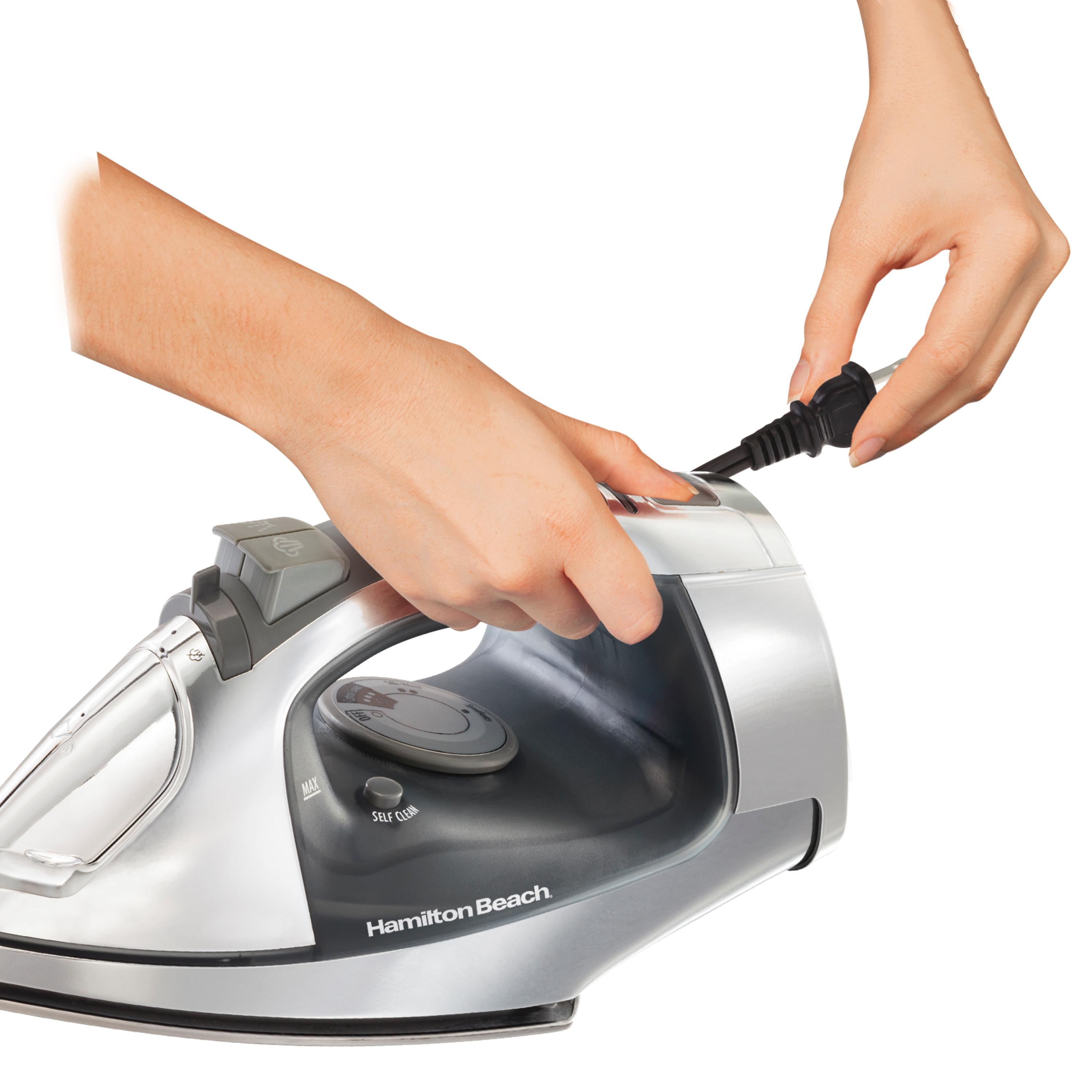 Hamilton Beach Steam Iron with Retractable Cord & Stainless Steel Soleplate (14881