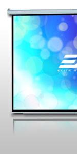 elite screens; manual pull down projector screen; home theater; best projection screens