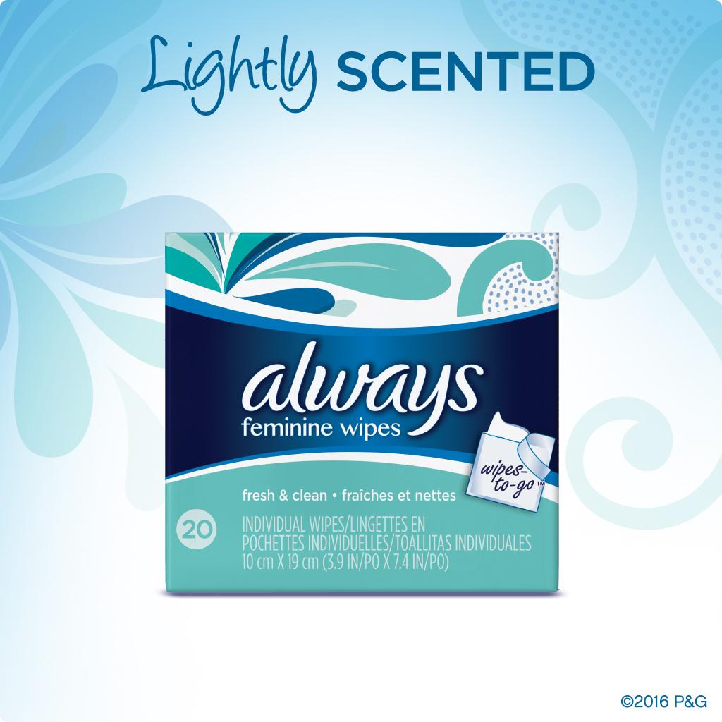 Always Lightly Scented WipesToGo 20 Count (Pack of 4