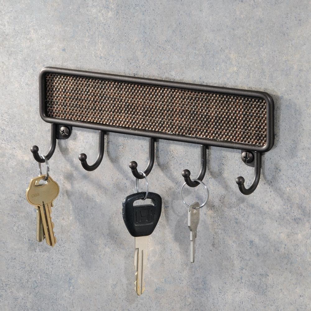 InterDesign Twillo Wall Mount Mail and Key Rack, Bronze