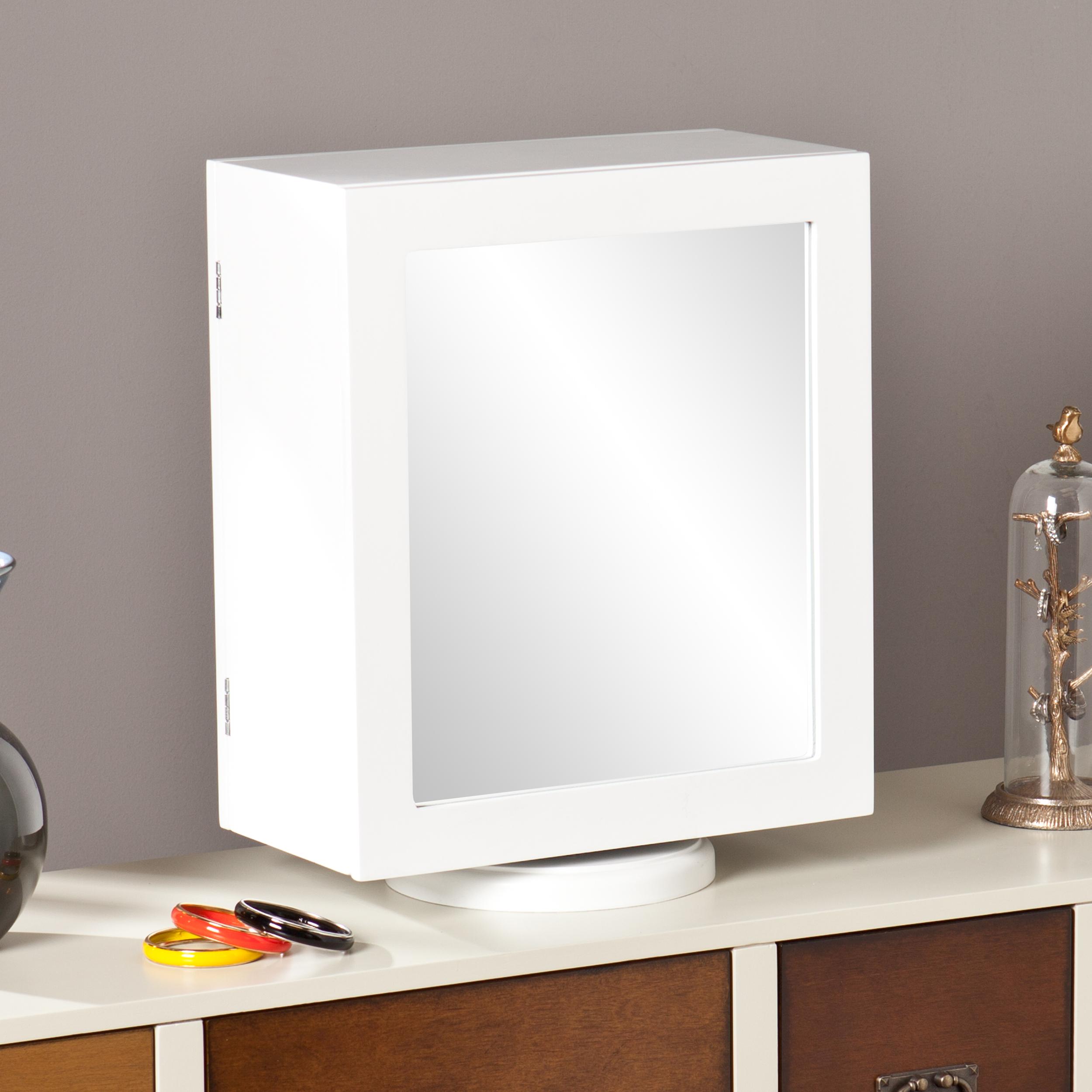 Southern Enterprises Vega TableTop Jewelry Armoire, White