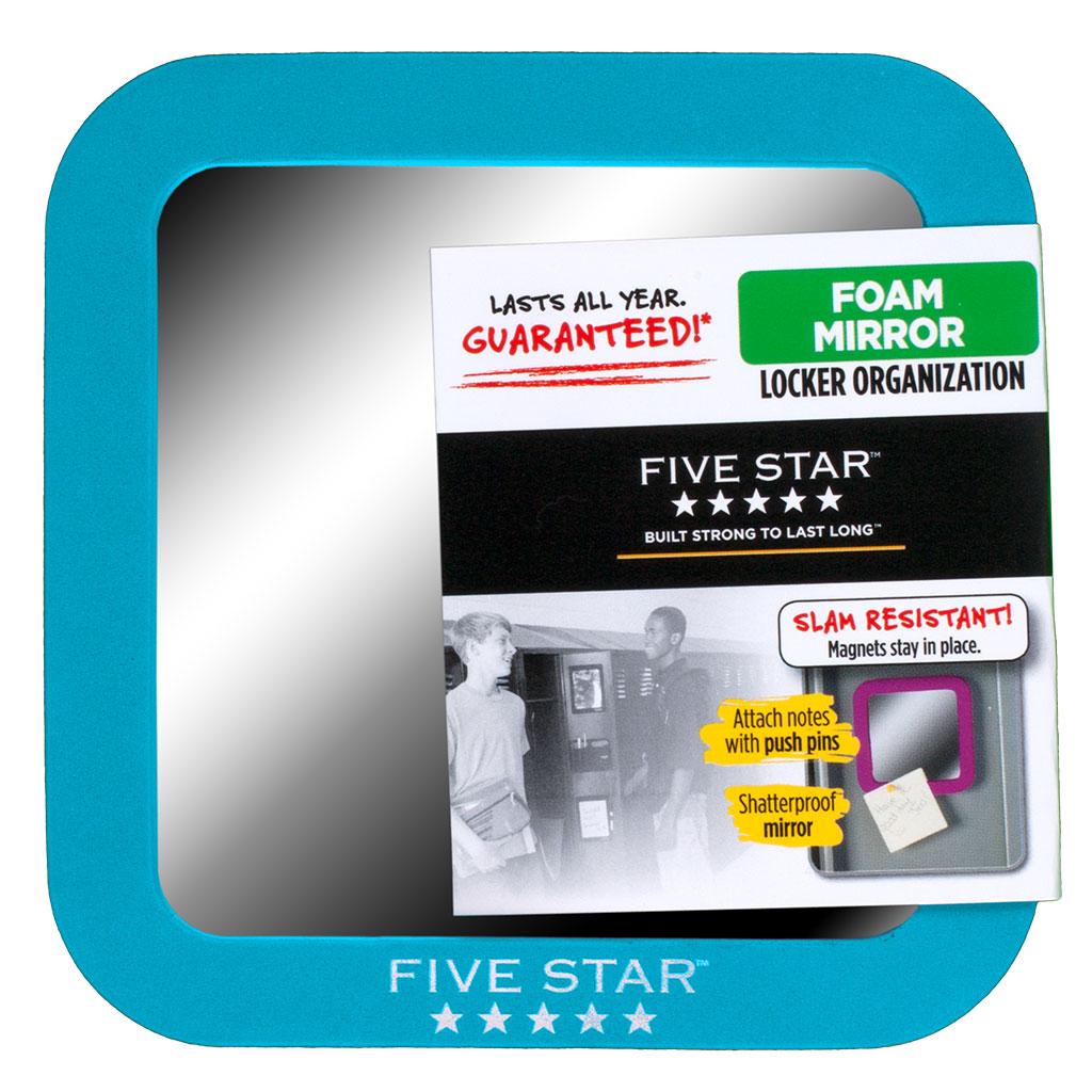 Five Star Locker Mirror, 5.5 x 5.5 Inches, Teal Blue